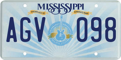 MS license plate AGV098