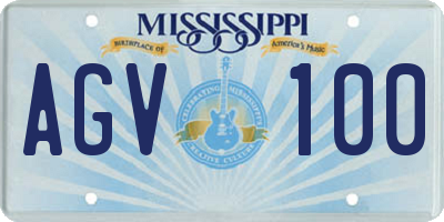 MS license plate AGV100