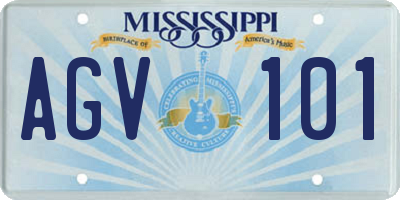 MS license plate AGV101
