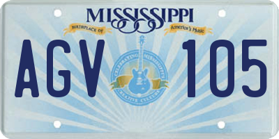 MS license plate AGV105