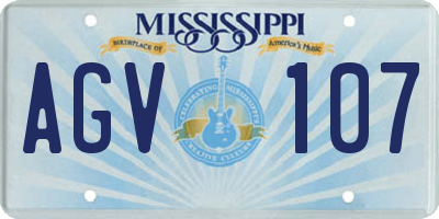 MS license plate AGV107