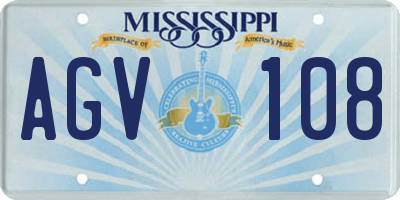 MS license plate AGV108