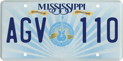 MS license plate AGV110