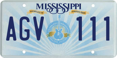 MS license plate AGV111
