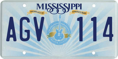 MS license plate AGV114