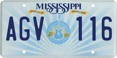 MS license plate AGV116