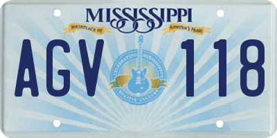 MS license plate AGV118