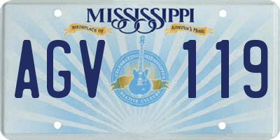 MS license plate AGV119