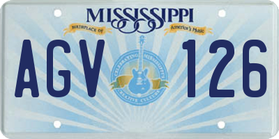MS license plate AGV126