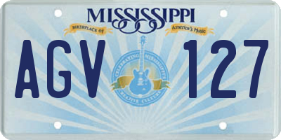 MS license plate AGV127