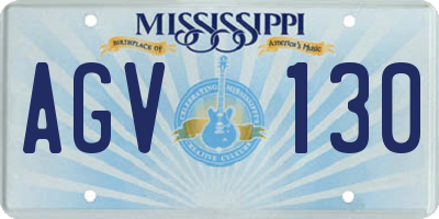 MS license plate AGV130