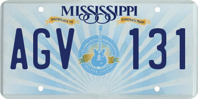 MS license plate AGV131