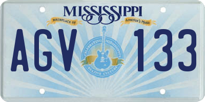 MS license plate AGV133