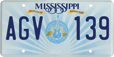 MS license plate AGV139