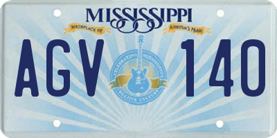 MS license plate AGV140