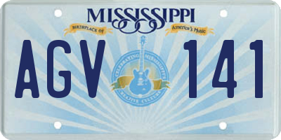 MS license plate AGV141