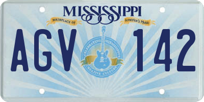 MS license plate AGV142