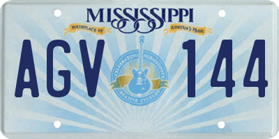 MS license plate AGV144