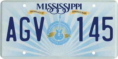 MS license plate AGV145