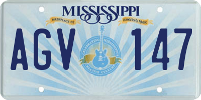 MS license plate AGV147