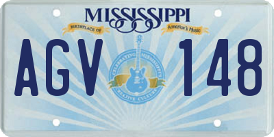 MS license plate AGV148