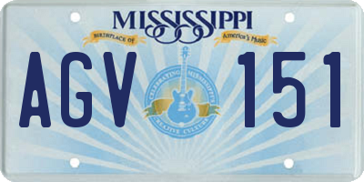 MS license plate AGV151