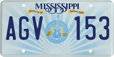 MS license plate AGV153