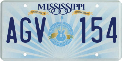 MS license plate AGV154