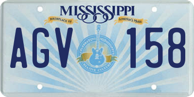 MS license plate AGV158