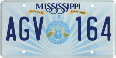 MS license plate AGV164