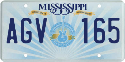 MS license plate AGV165