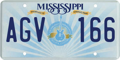 MS license plate AGV166