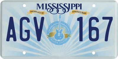MS license plate AGV167
