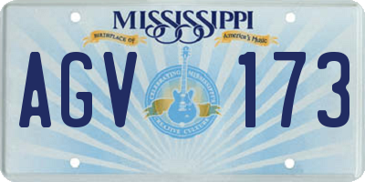 MS license plate AGV173
