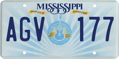 MS license plate AGV177