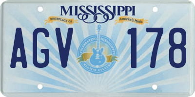 MS license plate AGV178