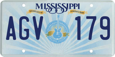 MS license plate AGV179