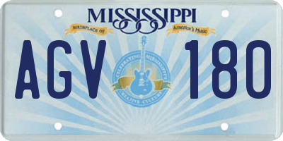 MS license plate AGV180