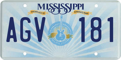 MS license plate AGV181