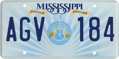 MS license plate AGV184