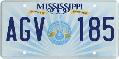 MS license plate AGV185