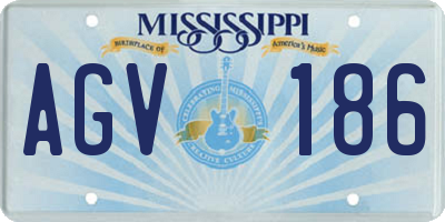 MS license plate AGV186