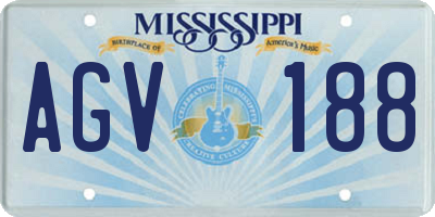 MS license plate AGV188