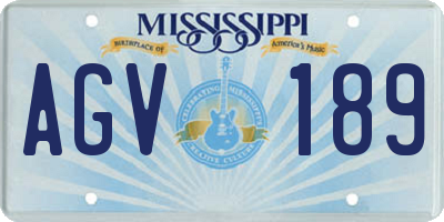 MS license plate AGV189