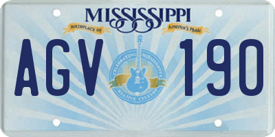 MS license plate AGV190