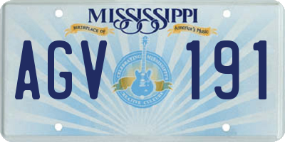 MS license plate AGV191