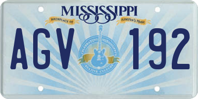 MS license plate AGV192