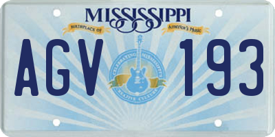 MS license plate AGV193