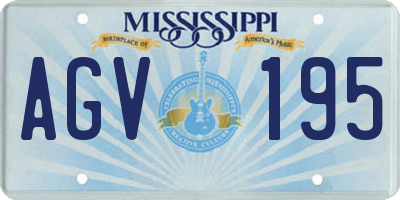 MS license plate AGV195