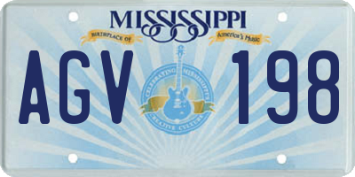 MS license plate AGV198